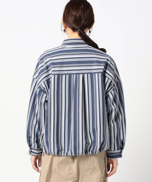 BROOKLYN OVERALL（ブルックリンオーバーオール）の「【BROOKLYN OVERALL 】ドロスト仕様　ブルゾンライクシャツ（シャツ/ブラウス・レディース・カーキ/クリーム/ネイビー/その他2・FREE）」の16枚目の写真