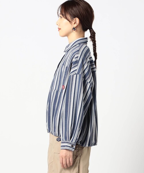 BROOKLYN OVERALL（ブルックリンオーバーオール）の「【BROOKLYN OVERALL 】ドロスト仕様　ブルゾンライクシャツ（シャツ/ブラウス・レディース・カーキ/クリーム/ネイビー/その他2・FREE）」の17枚目の写真