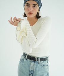 PUFF SLEEVE COMPACT KNIT TOPS（ニット/セーター）｜CLANE（クラネ