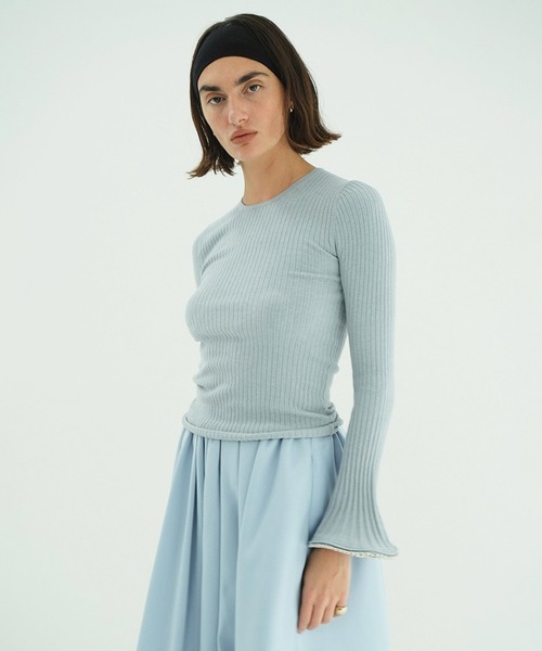 CLANE EMBELLISHED FRILL SLEEVE KNIT TOPS 【公式通販】