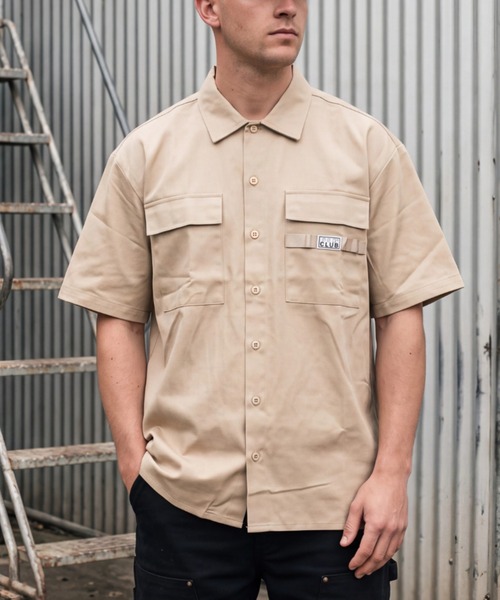 PRO CLUB (プロクラブ)の「【T17】【PRO CLUB/プロクラブ】WORKWEAR MECHANICS S/S SHIRTS(シャツ/ブラウス・メンズ・その他/ネイビー/グレー/ブラック/カーキ・LARGE)」の4枚目の写真
