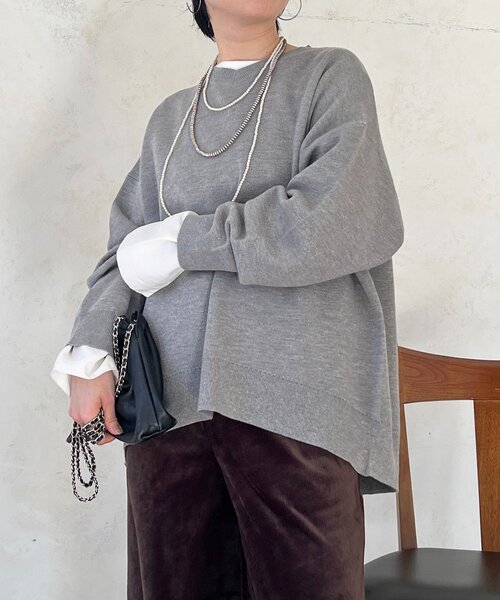 un dix cors（アンディコール）の「スエットライクラメニット（ニット/セーター・レディース・ピンク/グレー/ブラック・FREE）」の14枚目の写真