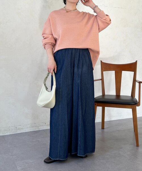 un dix cors（アンディコール）の「スエットライクラメニット（ニット/セーター・レディース・ピンク/グレー/ブラック・FREE）」の6枚目の写真