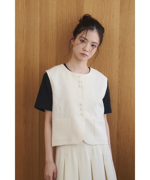 moi tytto（モイテュット）の「トリプルボタンベスト【セットアップ着用可能】（ベスト・レディース・グレー/ベージュ/ナチュラル・SMALL/FREE）」の3枚目の写真