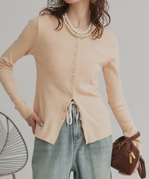 コンパクト リブニット カーディガン