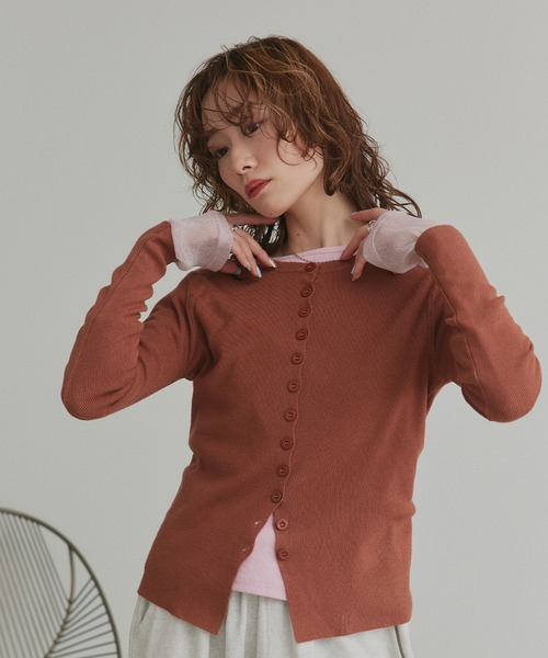 ad thie(アドティエ)の「コンパクト リブニット カーディガン(カーディガン/ボレロ・レディース・ブラック/レッド/ブラウン/ベージュ・FREE)」の17枚目の写真