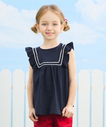 combimini（コンビミニ）の「フリル袖セーラーチュニック（くじらJQ）（チュニック）」