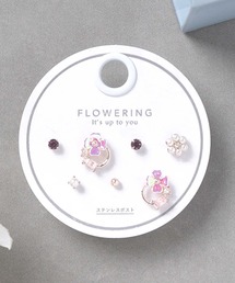Flowering（フラワーリング）の「パール/ハート/ガーリー/セットピアス（ピアス（両耳用））」
