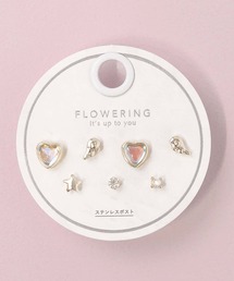 Flowering（フラワーリング）の「パール/ハート/ガーリー/セットピアス（ピアス（両耳用））」