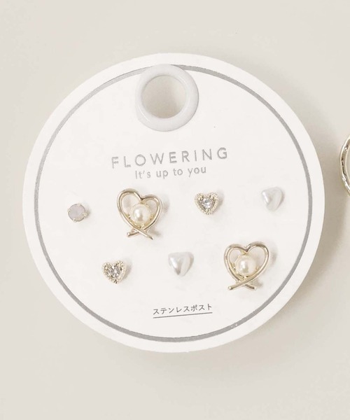 Flowering(フラワーリング)の「パール/ハート/ガーリー/セットピアス(ピアス(両耳用)・レディース・シャンパン/ピンクゴールド/ゴールド/ピンク系1/ピンク系2/ピンク系3/ピンク/ゴールド系2/ゴールド系1/ゴールド系3/シルバー/ブルー・FREE)」の9枚目の写真