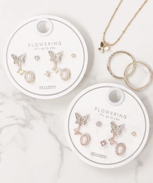 Flowering(フラワーリング)の「パール/ハート/ガーリー/セットピアス(ピアス(両耳用)・レディース・シャンパン/ピンクゴールド/ゴールド/ピンク系1/ピンク系2/ピンク系3/ピンク/ゴールド系2/ゴールド系1/ゴールド系3/シルバー/ブルー・FREE)」の15枚目の写真