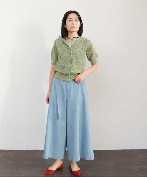 NOMBRE IMPAIR（ノンブルアンペール）の「ライトozデニム　フレアキュロット（デニムパンツ・レディース・サックスブルー/ネイビー・FREE）」の21枚目の写真