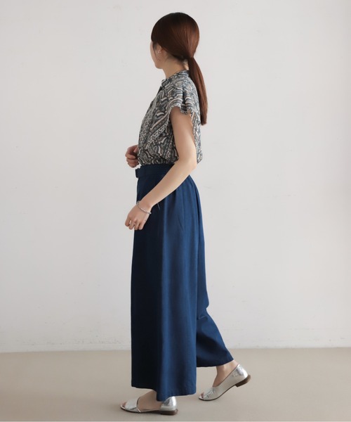 NOMBRE IMPAIR（ノンブルアンペール）の「ライトozデニム　フレアキュロット（デニムパンツ・レディース・サックスブルー/ネイビー・FREE）」の10枚目の写真