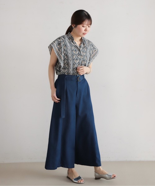 NOMBRE IMPAIR（ノンブルアンペール）の「ライトozデニム　フレアキュロット（デニムパンツ・レディース・サックスブルー/ネイビー・FREE）」の5枚目の写真
