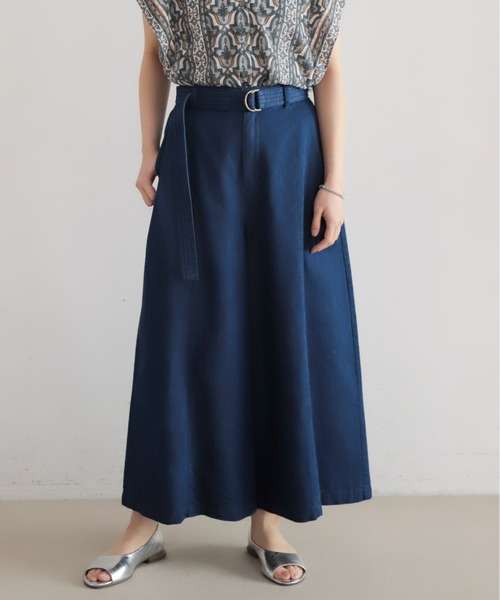 NOMBRE IMPAIR（ノンブルアンペール）の「ライトozデニム　フレアキュロット（デニムパンツ・レディース・サックスブルー/ネイビー・FREE）」の6枚目の写真