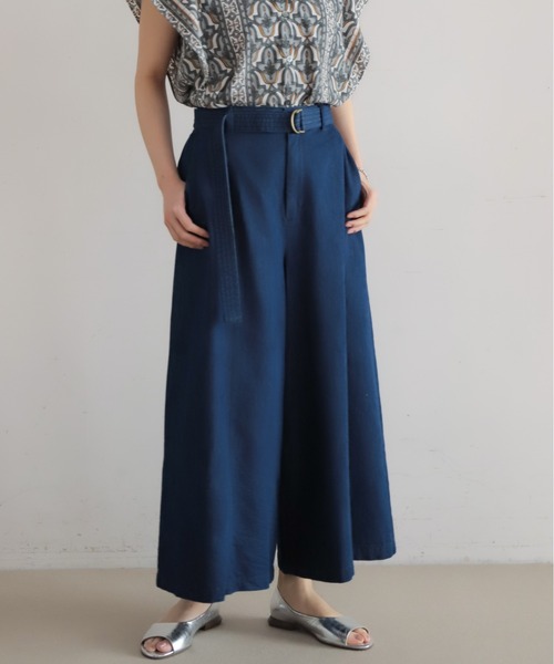 NOMBRE IMPAIR（ノンブルアンペール）の「ライトozデニム　フレアキュロット（デニムパンツ・レディース・サックスブルー/ネイビー・FREE）」の7枚目の写真