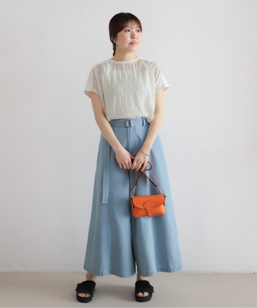 NOMBRE IMPAIR（ノンブルアンペール）の「ライトozデニム　フレアキュロット（デニムパンツ・レディース・サックスブルー/ネイビー・FREE）」の14枚目の写真