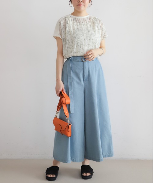 NOMBRE IMPAIR（ノンブルアンペール）の「ライトozデニム　フレアキュロット（デニムパンツ・レディース・サックスブルー/ネイビー・FREE）」の16枚目の写真