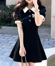 NANEA（ナネア）の「リボン付きバイカラーポロワンピース（ワンピース）」