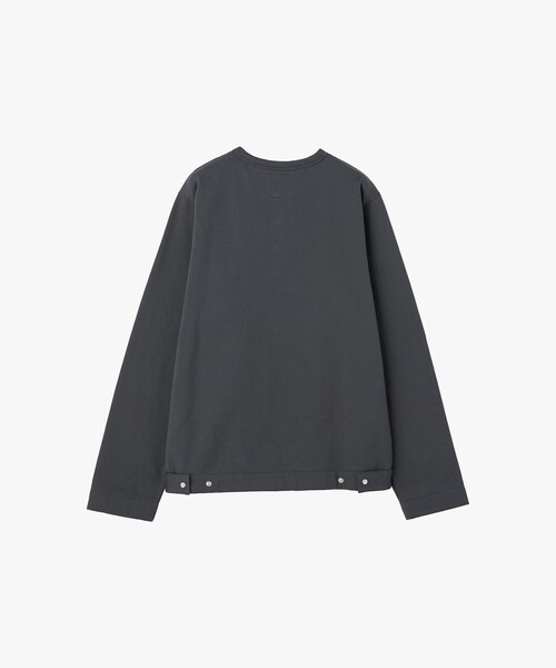 agnes b.（アニエスベー）の「メンズ オーガニックコットン メルトン 長袖 カーディガンプレッション "Nacre"  [Made in France]（Tシャツ/カットソー・メンズ・グレー系その他・2/1）」の2枚目の写真