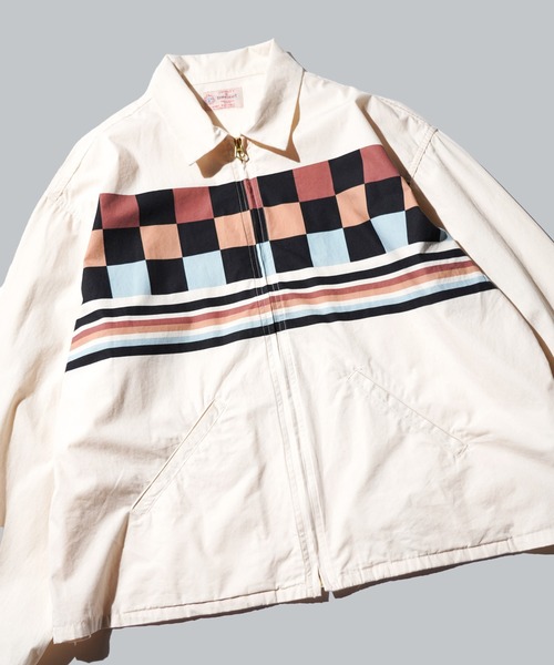 TOWNCRAFT（タウンクラフト）の「TOWNCRAFT / タウンクラフト PRINTED ROCKABILLY BLOUSON プリントコットン ロカビリーブルゾン（ブルゾン・メンズ・その他1/ナチュラル/ブラック・LARGE/MEDIUM）」の3枚目の写真