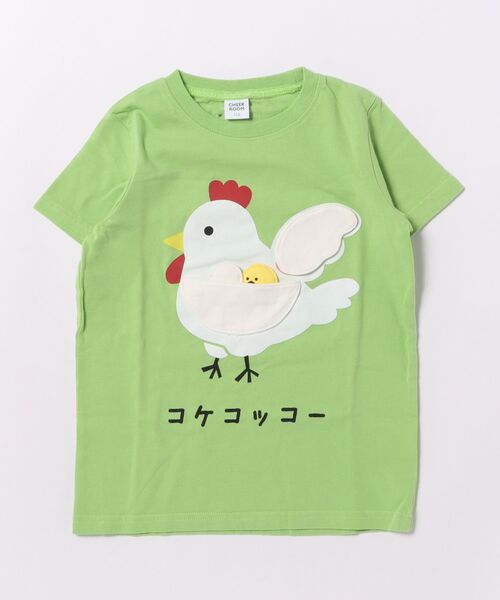 CHEEK ROOM（チークルーム）の「チークルーム コケコッコー Tシャツ（Tシャツ/カットソー・キッズ・イエロー/ピンク/グリーン・80ｃｍ/90cm/100cm/110cm/120cm/130cm）」の2枚目の写真