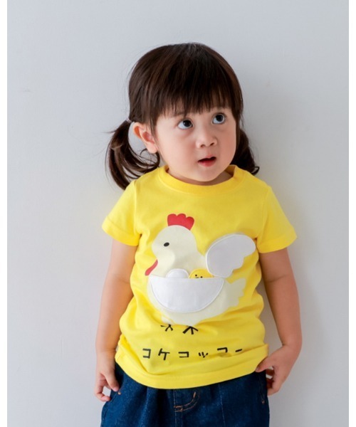 CHEEK ROOM（チークルーム）の「チークルーム コケコッコー Tシャツ（Tシャツ/カットソー・キッズ・イエロー/ピンク/グリーン・80ｃｍ/90cm/100cm/110cm/120cm/130cm）」の4枚目の写真