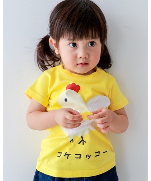 CHEEK ROOM（チークルーム）の「チークルーム コケコッコー Tシャツ（Tシャツ/カットソー・キッズ・イエロー/ピンク/グリーン・80ｃｍ/90cm/100cm/110cm/120cm/130cm）」の5枚目の写真