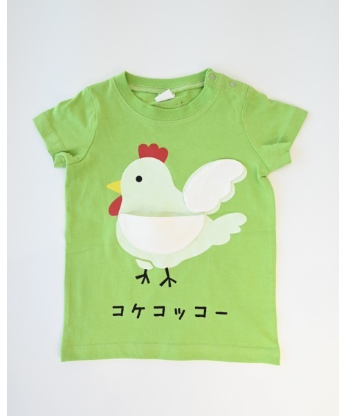 CHEEK ROOM（チークルーム）の「チークルーム コケコッコー Tシャツ（Tシャツ/カットソー・キッズ・イエロー/ピンク/グリーン・80ｃｍ/90cm/100cm/110cm/120cm/130cm）」の9枚目の写真
