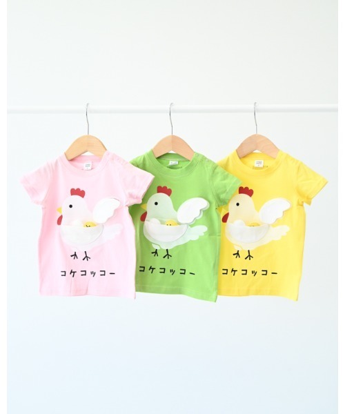 CHEEK ROOM（チークルーム）の「チークルーム コケコッコー Tシャツ（Tシャツ/カットソー・キッズ・イエロー/ピンク/グリーン・80ｃｍ/90cm/100cm/110cm/120cm/130cm）」の15枚目の写真