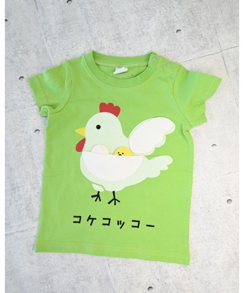CHEEK ROOM（チークルーム）の「チークルーム コケコッコー Tシャツ（Tシャツ/カットソー・キッズ・イエロー/ピンク/グリーン・80ｃｍ/90cm/100cm/110cm/120cm/130cm）」の16枚目の写真