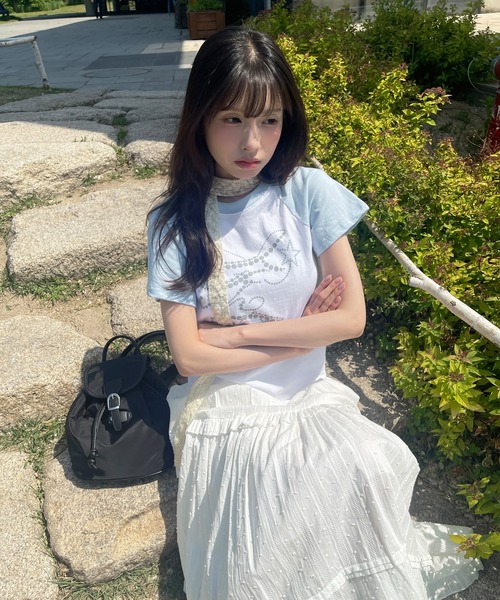 UNE MANSION(ユヌマンション)の「フェアリーナグランカジュアルレタリングバイカラー半袖Tシャツカットソー(Tシャツ/カットソー・レディース・ホワイト/ネイビー/チャコール・FREE)」の5枚目の写真
