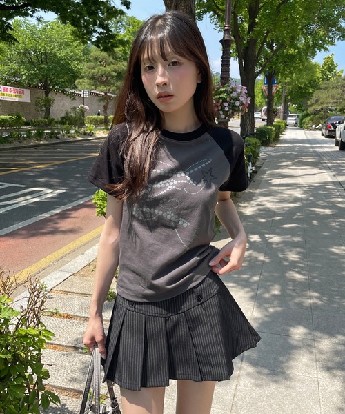 UNE MANSION(ユヌマンション)の「フェアリーナグランカジュアルレタリングバイカラー半袖Tシャツカットソー(Tシャツ/カットソー・レディース・ホワイト/ネイビー/チャコール・FREE)」の13枚目の写真