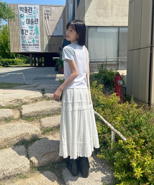 UNE MANSION(ユヌマンション)の「フェアリーナグランカジュアルレタリングバイカラー半袖Tシャツカットソー(Tシャツ/カットソー・レディース・ホワイト/ネイビー/チャコール・FREE)」の7枚目の写真
