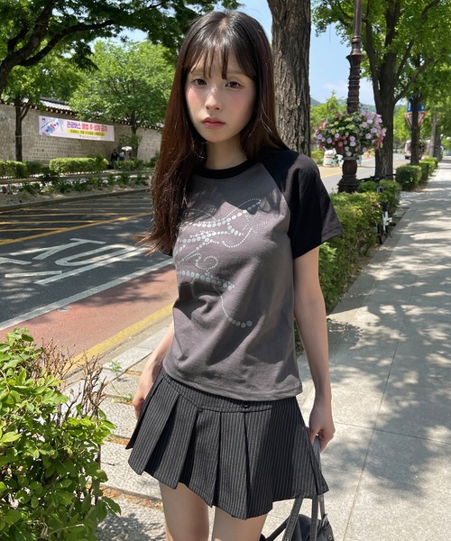UNE MANSION(ユヌマンション)の「フェアリーナグランカジュアルレタリングバイカラー半袖Tシャツカットソー(Tシャツ/カットソー・レディース・ホワイト/ネイビー/チャコール・FREE)」の12枚目の写真