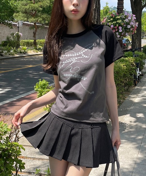 UNE MANSION(ユヌマンション)の「フェアリーナグランカジュアルレタリングバイカラー半袖Tシャツカットソー(Tシャツ/カットソー・レディース・ホワイト/ネイビー/チャコール・FREE)」の11枚目の写真