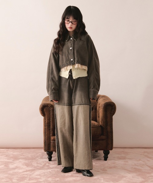 loin nuit(ロワンニュイ)の「in side out denim / インサイドアウトデニム(デニムパンツ・レディース・ブラウン/ブルー/グレー・MEDIUM/SMALL)」の6枚目の写真