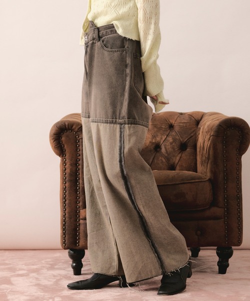 loin nuit(ロワンニュイ)の「in side out denim / インサイドアウトデニム(デニムパンツ・レディース・ブラウン/ブルー/グレー・MEDIUM/SMALL)」の13枚目の写真