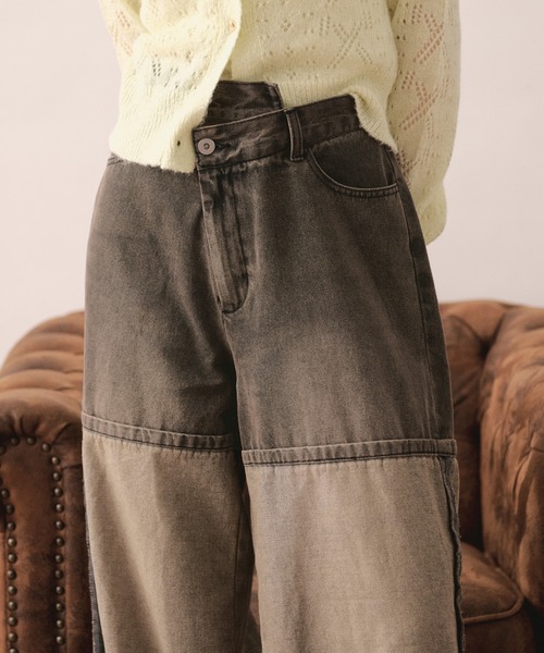 loin nuit(ロワンニュイ)の「in side out denim / インサイドアウトデニム(デニムパンツ・レディース・ブラウン/ブルー/グレー・MEDIUM/SMALL)」の14枚目の写真