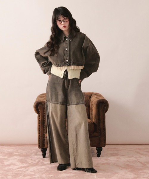 loin nuit(ロワンニュイ)の「in side out denim / インサイドアウトデニム(デニムパンツ・レディース・ブラウン/ブルー/グレー・MEDIUM/SMALL)」の18枚目の写真