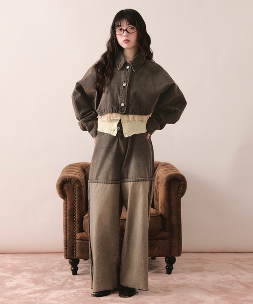 loin nuit(ロワンニュイ)の「in side out denim / インサイドアウトデニム(デニムパンツ・レディース・ブラウン/ブルー/グレー・MEDIUM/SMALL)」の19枚目の写真