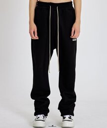ATTENTIONROW（アテンションロー）の「ソフトエッセンシャルセットアップストリングジョガーロングパンツ(ブラック)（スウェットパンツ）」
