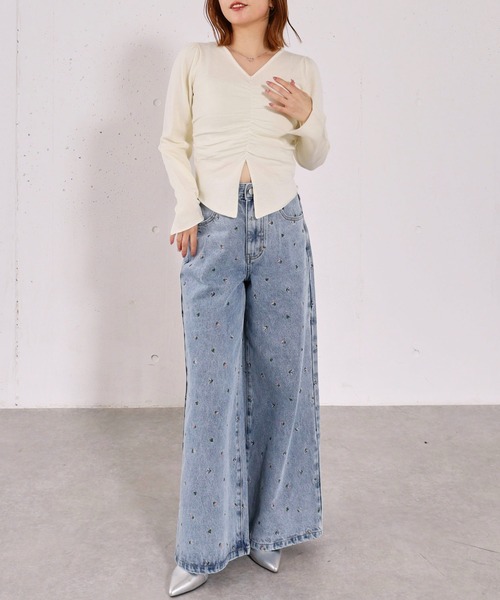 archives(アルシーヴ)の「小花柄刺繍デニム(デニムパンツ・レディース・ブルー/ブラック・SMALL/MEDIUM)」の17枚目の写真