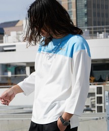 WP WESTPOINT（ダブルピーウエストポイント）の「WP WESTPOINT/ダブルピー ウエストポイント マックマーレー 別注限定 七分袖切り替えカットソー バイカラー カラーブロッキング 7分袖 2026年春夏（Tシャツ/カットソー）」