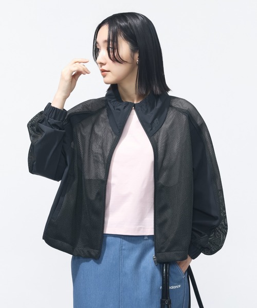 NEW BALANCE(ニューバランス)の「【別注】ニューバランス New Balance メッシュスタンドジャケット 限定コラボ(ナイロンジャケット・レディース・オフホワイト/ダークグレー・L/M)」の2枚目の写真