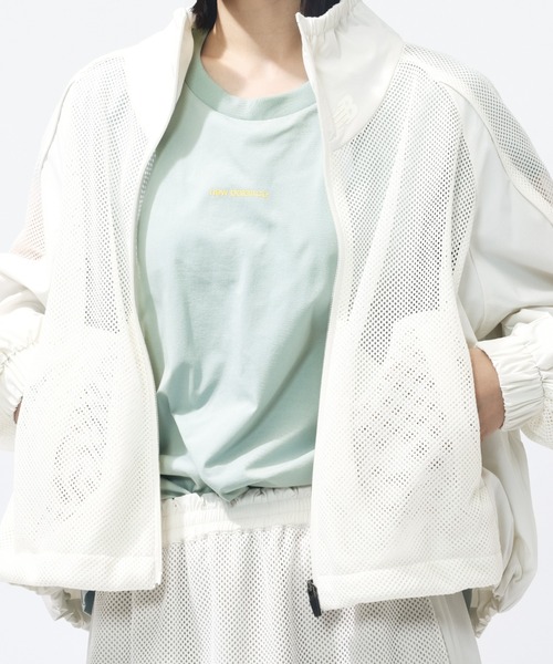 NEW BALANCE(ニューバランス)の「【別注】ニューバランス New Balance メッシュスタンドジャケット 限定コラボ(ナイロンジャケット・レディース・オフホワイト/ダークグレー・L/M)」の3枚目の写真