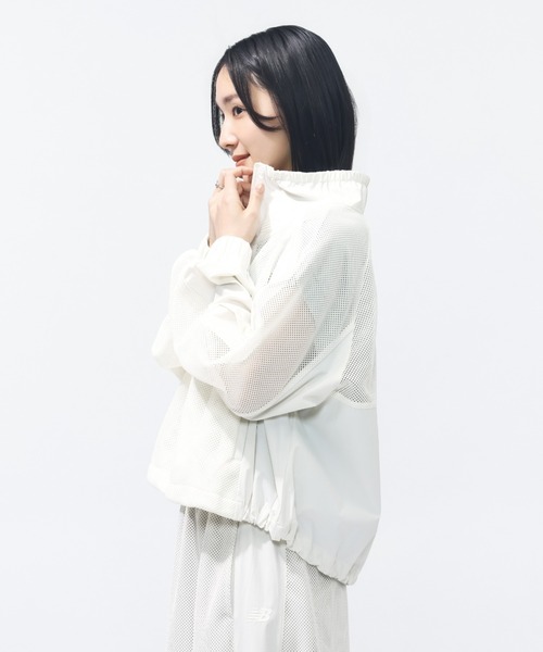 NEW BALANCE(ニューバランス)の「【別注】ニューバランス New Balance メッシュスタンドジャケット 限定コラボ(ナイロンジャケット・レディース・オフホワイト/ダークグレー・L/M)」の4枚目の写真