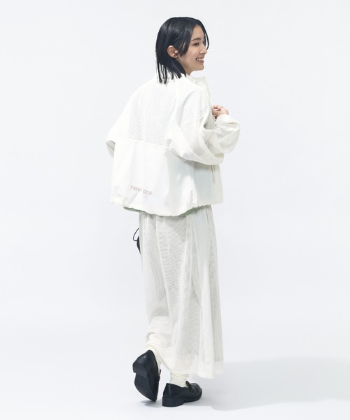 NEW BALANCE(ニューバランス)の「【別注】ニューバランス New Balance メッシュスタンドジャケット 限定コラボ(ナイロンジャケット・レディース・オフホワイト/ダークグレー・L/M)」の8枚目の写真