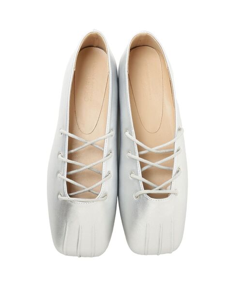 CRAFT STANDARD BOUTIQUE（クラフトスタンダードブティック）の「レースアップフラットシューズ（パンプス・レディース・ブラック/シルバー・L/M）」の11枚目の写真