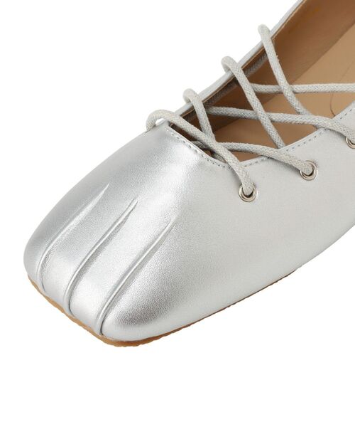 CRAFT STANDARD BOUTIQUE（クラフトスタンダードブティック）の「レースアップフラットシューズ（パンプス・レディース・ブラック/シルバー・L/M）」の15枚目の写真